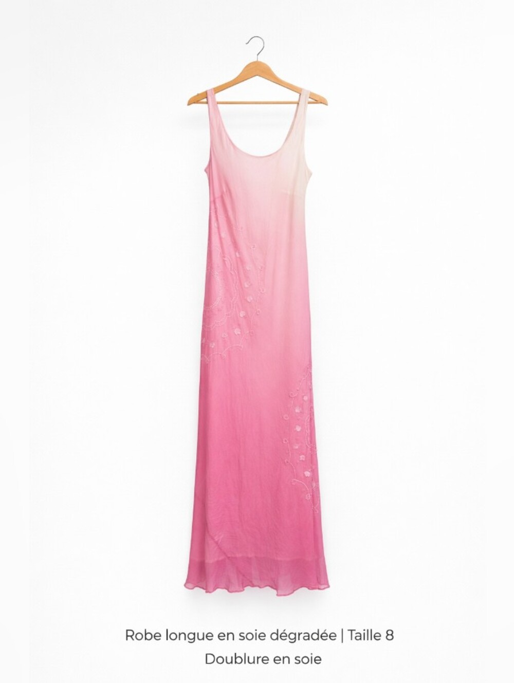 Pure Silk Ombre Dress Pink And Cream Vintage Mint Condition Size 8